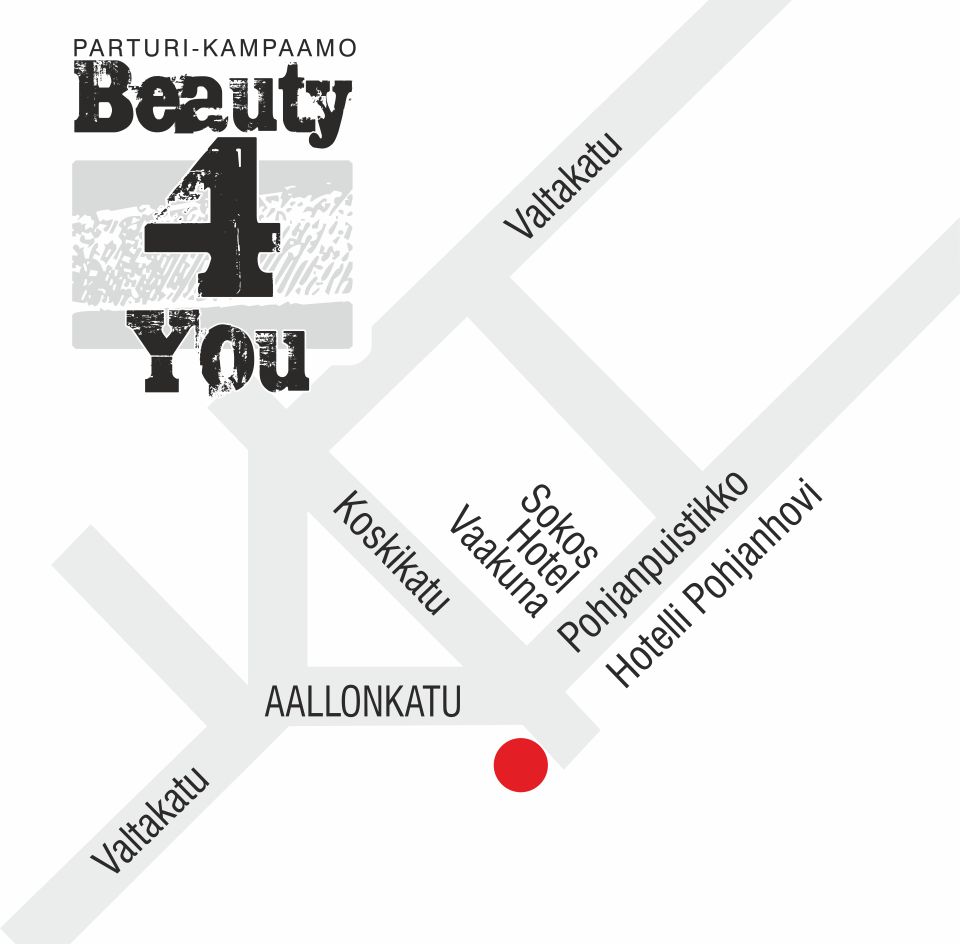 Kartta: Beauty4Youn sijainti Aallonkatu 2:ssa, Rovaniemen keskustassa